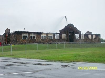 ROCK BUILDING BURNED